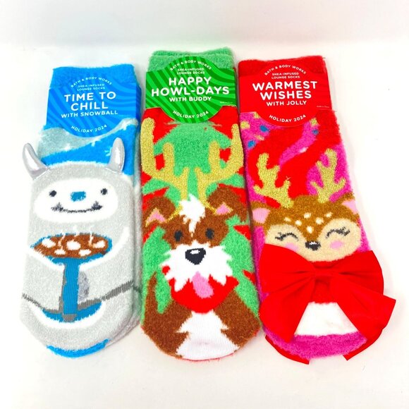 Bath & Body Works Holiday 2024 Shea Infused Lounge Socks Various - Picture 1 of 11